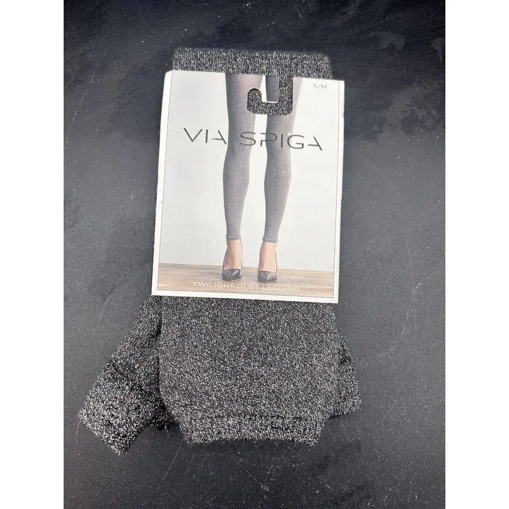 Via Spiga Tights Smoke Gray Size S/M NWT Twilight Dust Pattern New